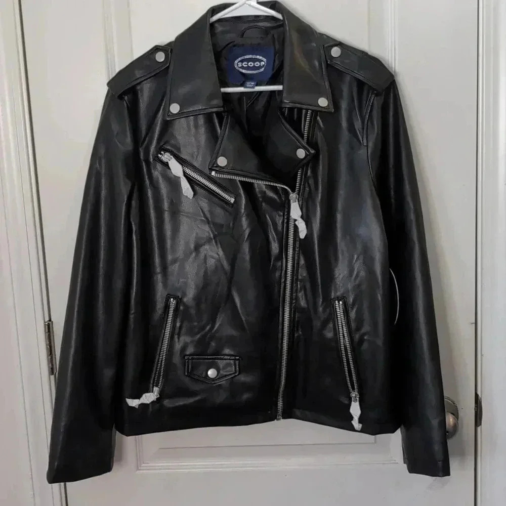 Scoop Women's Faux Leather Moto Jacket - Picture 2 of 11